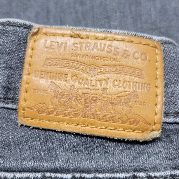 Levi's Premium Size 30 Classic Black Faded Distressed Curvy Skinny Denim Jeans - Picture 7 of 14